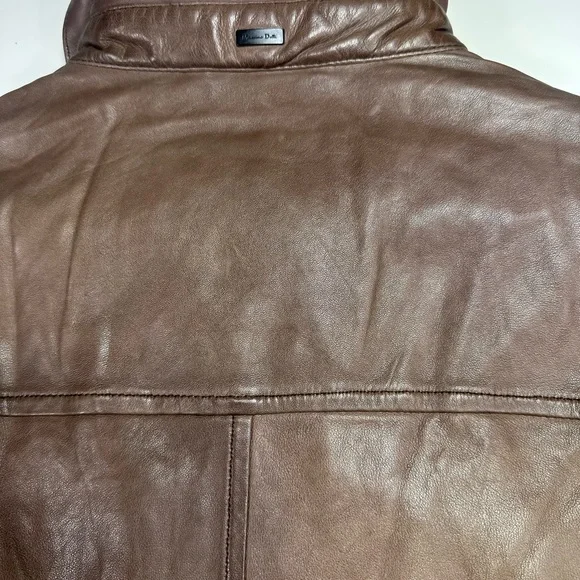 Massimo Dutti Genuine Leather Jacket Nappa Tailored Euro Moto Slim Fit - Picture 12 of 16